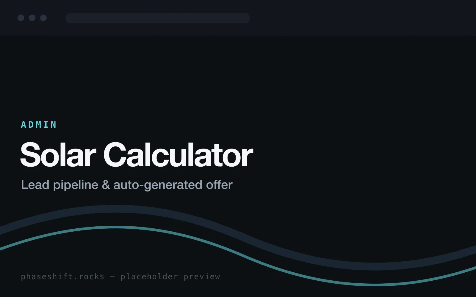 Solar Calculator admin panel showing the lead pipeline and an auto-generated itemised offer
